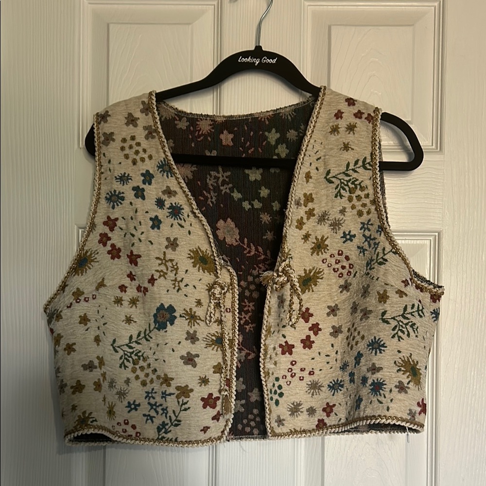 Floral Embroidered Vest